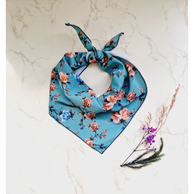 Rosie Rose Teal Dog Bandana Rosie Rose Teal Dog Bandana