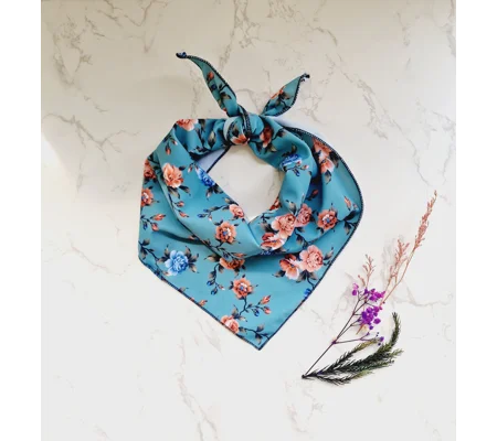 Rosie Rose Teal Dog Bandana