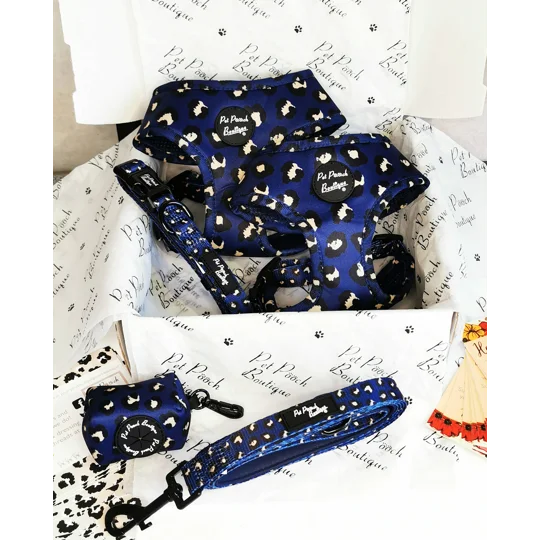 Royal Blue Leopard Dog Collar
