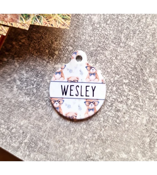Rusty Bear Custom ID Dog Tag - NEW STYLE