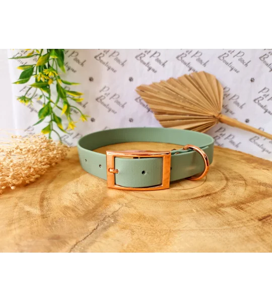 Sage Green Biothane Dog Collar - Optional Fittings
