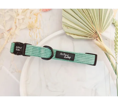 Sage Green Cord Dog Collar - optional bow tie accessory