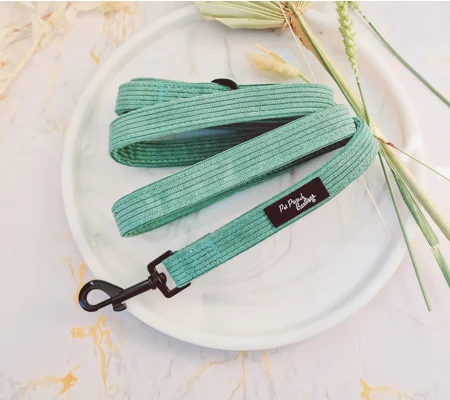Sage Green Cord Dog Lead - Reversible