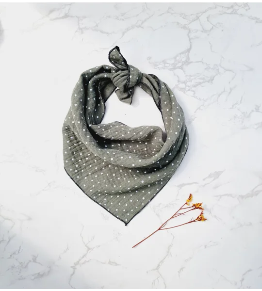 Sage Green Dots Dog Bandana