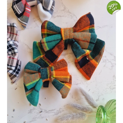 Squirrel Chaser Tartan SAILOR Dog Bow Tie