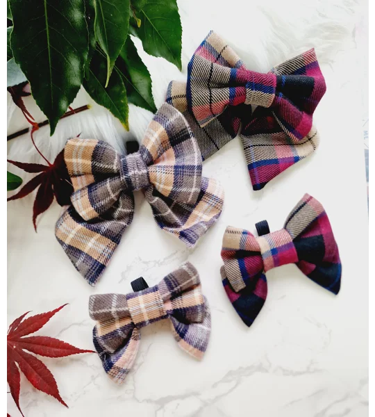 Rabbit Stalker Plaid SAILOR Dog Bow Tie