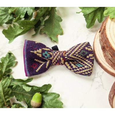 Purple Horn Dog Bow Tie