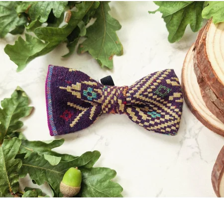 Purple Horn Dog Bow Tie