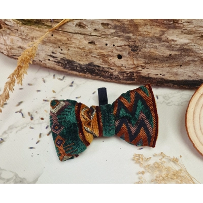 Hansel Green & Gold Dog Bow Tie