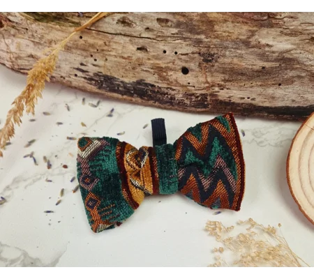 Hansel Green & Gold Dog Bow Tie