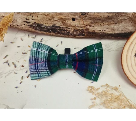 Highland Glen Green Plaid Dog Bow Tie