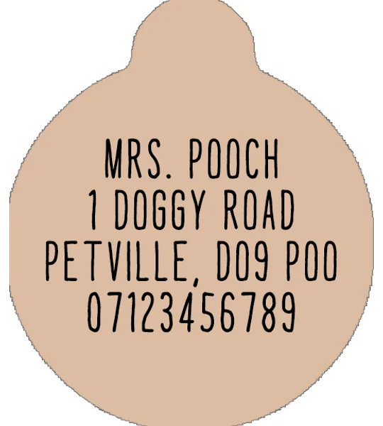 Polka Pup Noir Custom ID Dog Tag - NEW STYLE