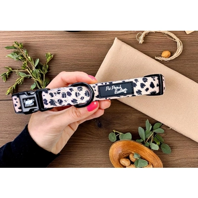 Polka Pup Noir Dog Collar