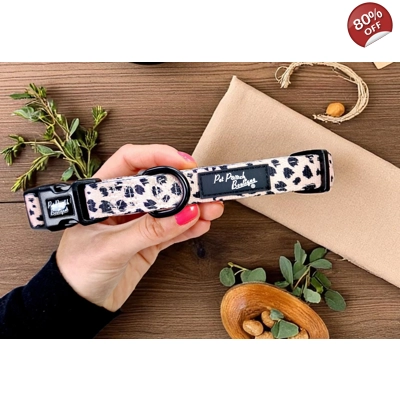 Polka Pup Noir Dog Collar