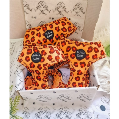 Spiced Honey Leopard Dog Harness