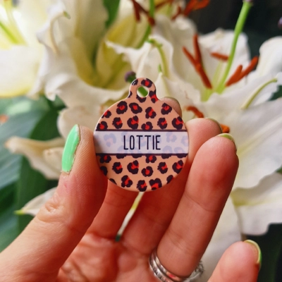 Spiced Honey Leopard Custom ID Dog Tag - NEW STYLE Spiced Honey Leopard Custom ID Dog Tag - NEW STYLE
