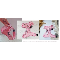 Sunday Rose Floral Dog Harness  - optional flower/bow tie accessory
