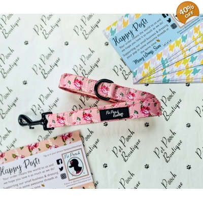 Sunday Rose Floral Dog Lead - Reversible