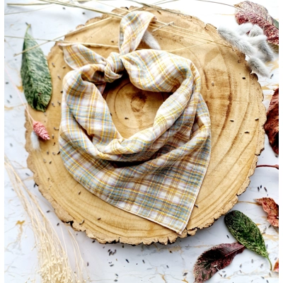 Truffle Plaid Dog Bandana