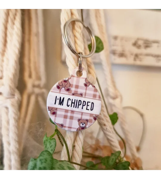 Vintage Bear ID Dog Tag - NEW STYLE
