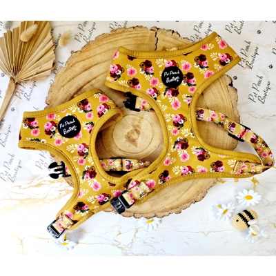 Vintage Yellow Buttercup Peonies Dog Harness Vintage Yellow Buttercup Peonies Dog Harness