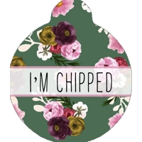 Vintage Clover Green Peonies Custom ID Dog Tag - NEW STYLE