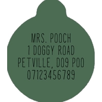 Vintage Clover Green Peonies Custom ID Dog Tag - NEW STYLE