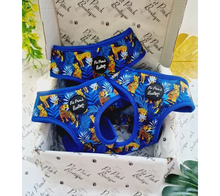 Wild Spirit Aqua Blue Leopard Dog Harness