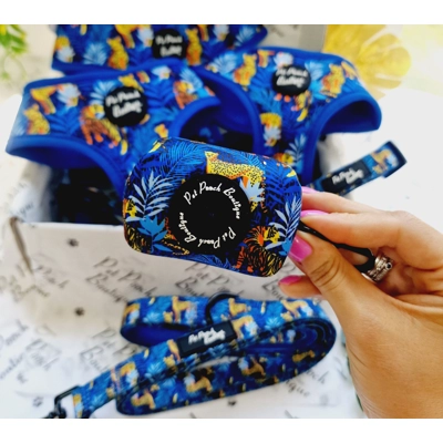 Wild Spirit Aqua Blue Leopard Dog Poo Bag Holder Wild Spirit Aqua Blue Leopard Dog Poo Bag Holder