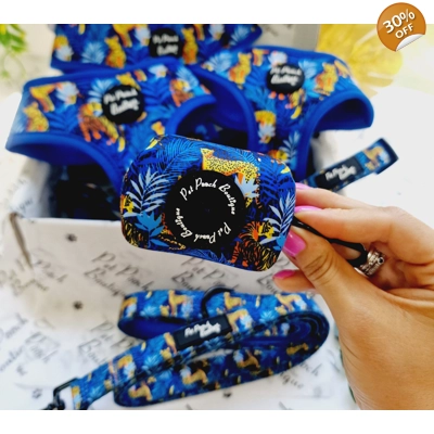 Wild Spirit Aqua Blue Leopard Dog Poo Bag Holder