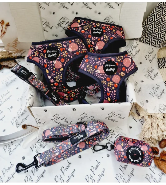 Woodland Hedgehog Dog Lead - Reversible