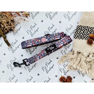 Woodland Hedgehog Dog Lead - Reversible Woodland Hedgehog Dog Lead - Reversible