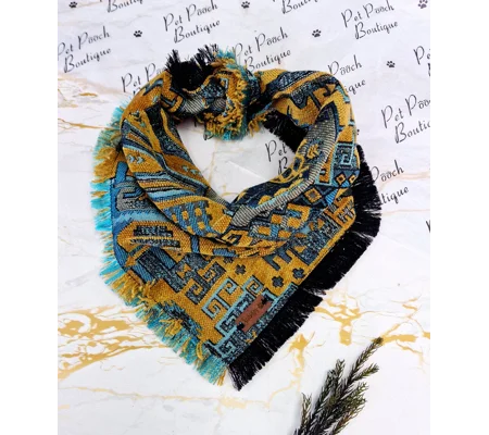Frayed Yellow Copper Wolf Bandana - Scamps