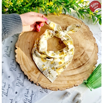 Yellow Pepper Pot Roses Dog Bandana