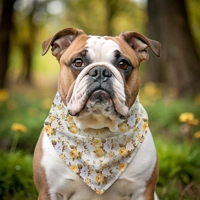 Yellow Pepper Pot Roses Dog Bandana