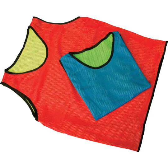 DIAMOND Reversible Mesh Bibs - pack of 10 Blue/Green or Red/Yellow