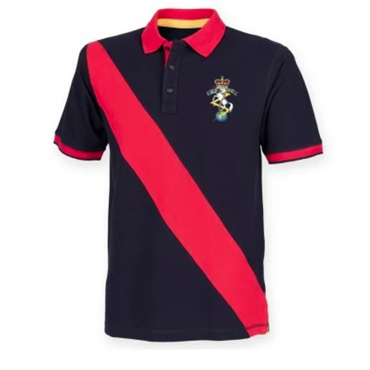 Reme Hockey Mens Diagonal Stripe Polo - Navy/Red