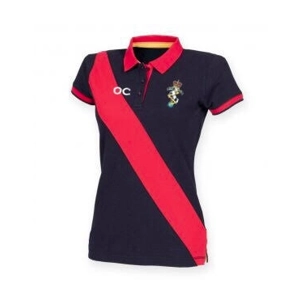 Reme Hockey Womens Diagonal Stripe Polo - Navy/Red