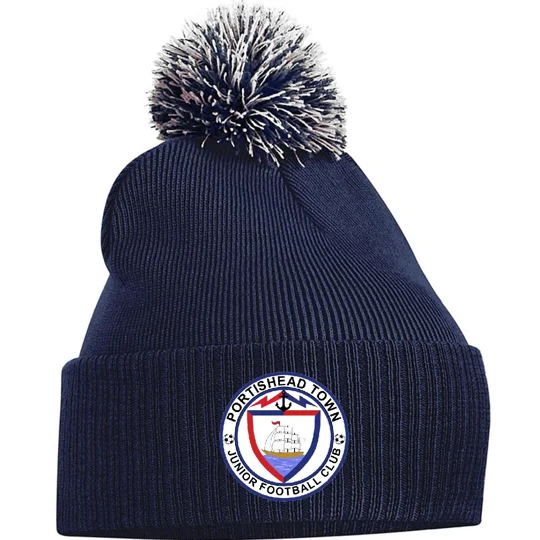 PORTISHEAD TOWN FC junior Snowstar Beanie NAVY/GREY