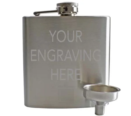 Engravable 6oz Hip Flask With Funnel