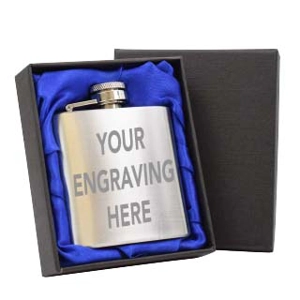 Engravable 3oz Hip Flask With Gift Box - 2 Colours