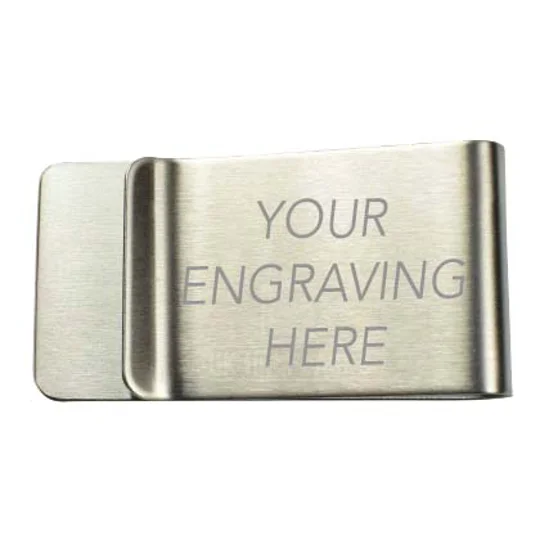Engravable Brushed Steel Money Clip