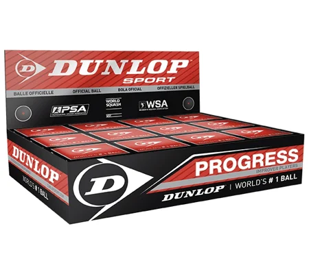 Dunlop Progress Squash Balls 1 Ball Box of 12