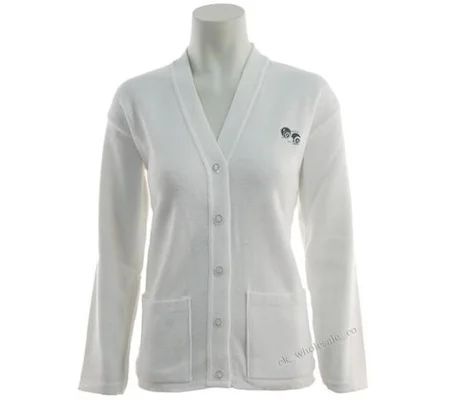 Ladies Bowls Logo Cardigan - White