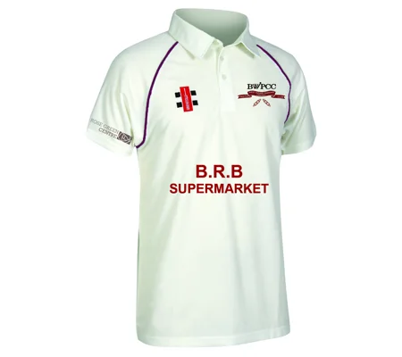 BWIPCC Gray Nicolls Matrix Short Sleeve Shirt - Maroon Trim
