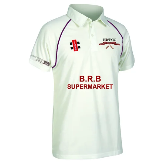BWIPCC Gray Nicolls Matrix Short Sleeve Shirt - Maroon Trim