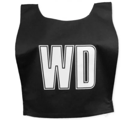 LETTERED NETBALL BIBS MEDIUM BLACK/WHITE