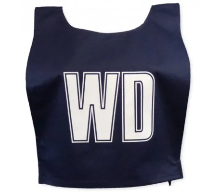 LETTERED NETBALL BIBS MEDIUM NAVY/WHITE