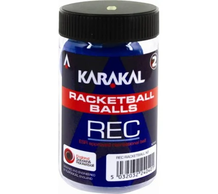 KARAKAL RACKETBALL BALLS BLUE REC- TUBE OF 2
