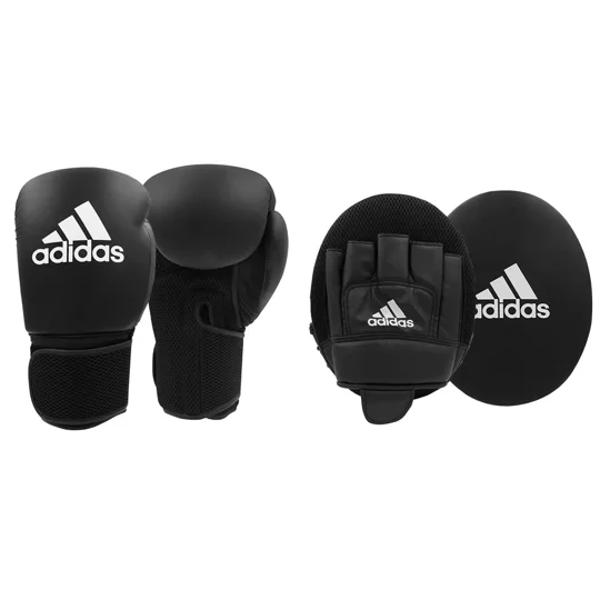 Adidas Boxing Gloves and Focus Mitts Set